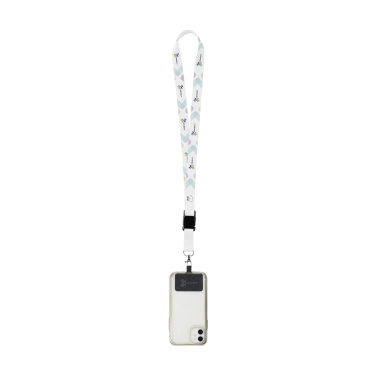 Logotrade Geschäftsgeschenke das Foto: Lanyard Sublimatie Buckle RPET 2 cm mit aufgesetztem Schlüsselband