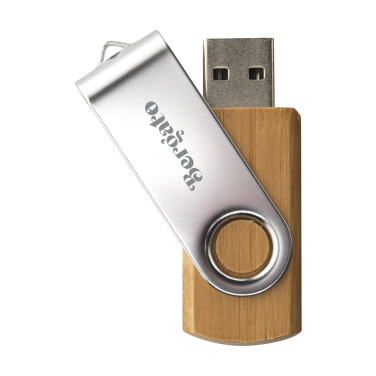 Logotrade Geschäftsgeschenke das Foto: USB Twist Bambus 8 GB