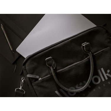 Logotrade Firmengeschenke das Foto: Denver 15,6-Zoll-Laptoptasche aus recyceltem Canvas