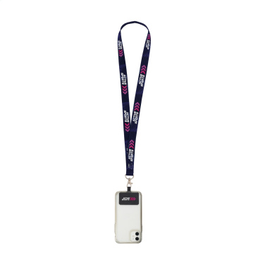 Logotrade Logogeschenke das Foto: Lanyard Sublimation RPET 2 cm mit Patch-Schlüsselband