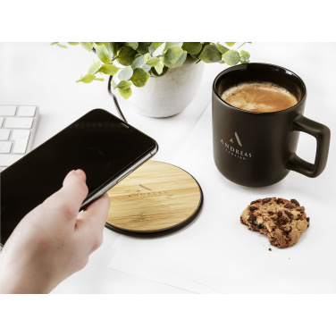 Logotrade Firmengeschenke das Foto: Bamboo 10W Wireless Charger kabelloses Schnellladegerät