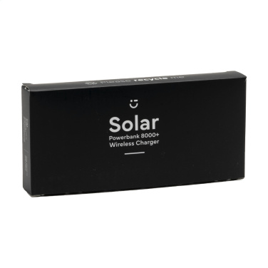 Logotrade Firmengeschenke das Foto: Solar Powerbank 8000+ Kabelloses Ladegerät