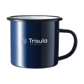 Retro Emaille Tasse 350 ml, blau/schwarz