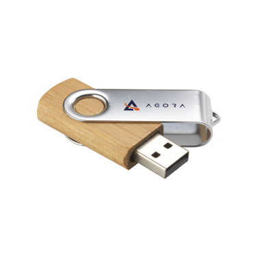 Logotrade Werbeartikel das Foto: USB Twist Bambus 64 GB