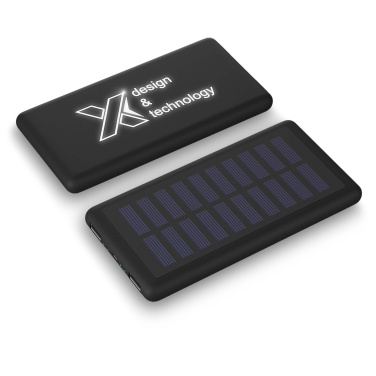 Logotrade Werbeartikel das Foto: SCX.design P30 8000 mAh Solar Powerbank mit Leuchtlogo