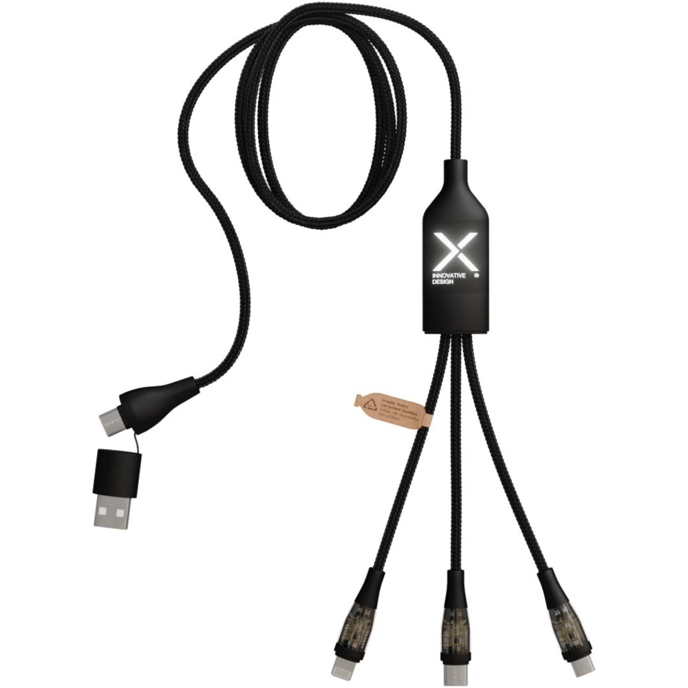 Logotrade Werbeartikel das Foto: SCX.design C50 100 W/5 A 5-in-1 Schnellladekabel mit Digitalanzeige