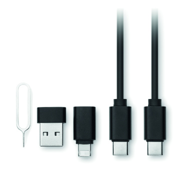 Logotrade Werbeartikel das Foto: 4in1 Kabel-Set 15W