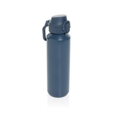 Logotrade Werbeartikel das Foto: Via RCS Re-Steel Sportflasche mit Verschluss, 600ml