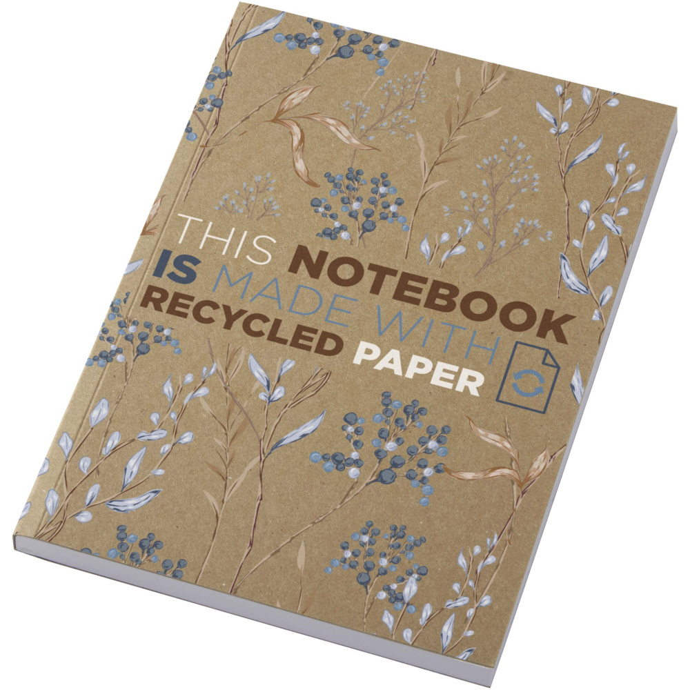 Logotrade Werbegeschenke das Foto: Novella Austen A5 Softcover Notizbuch aus recyceltem Kraftpapier – 100 Blatt