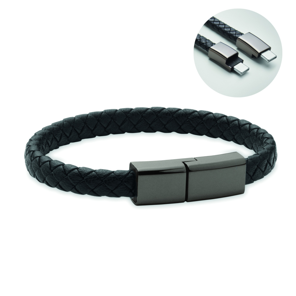 Logotrade Firmengeschenke das Foto: 60W Flecht-Armband-Ladekabel