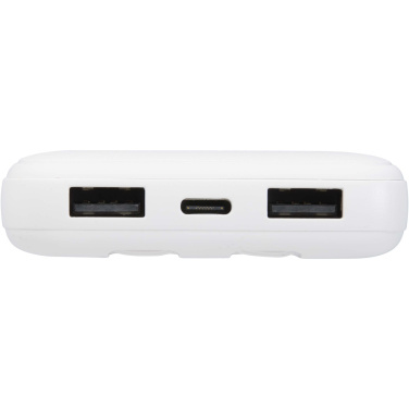 Logotrade Geschäftsgeschenke das Foto: Adhil 10 W 10.000 mAh Powerbank aus recyceltem Kunststoff mit 2 integrierten Kabeln