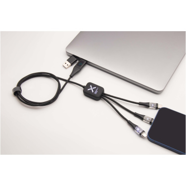Logotrade Werbegeschenke das Foto: SCX.design C51 60W 5 in 1 Schnellladekabel aus rPET mit Display