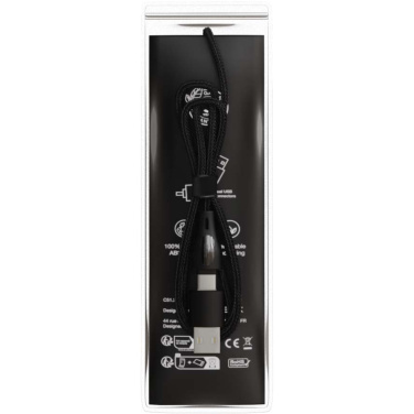 Logotrade Werbegeschenke das Foto: SCX.design C51 60W 5 in 1 Schnellladekabel aus rPET mit Display