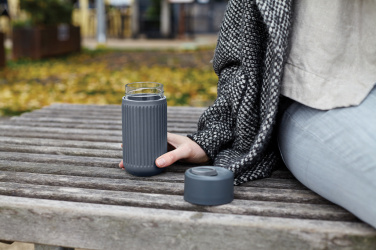 Logotrade Geschäftsgeschenke das Foto: Black+Blum Glas-Reisebecher 340ml