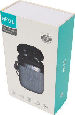 Logotrade Geschäftsgeschenke das Foto: Bluetooth-Lautsprecher HF01 mit integrierten Ohrhörern 2 in 1