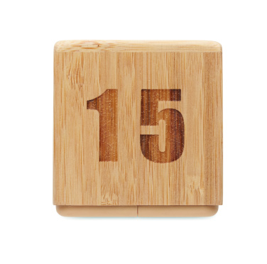 Logotrade werbemittel das Foto: Zeitwürfel Bambus