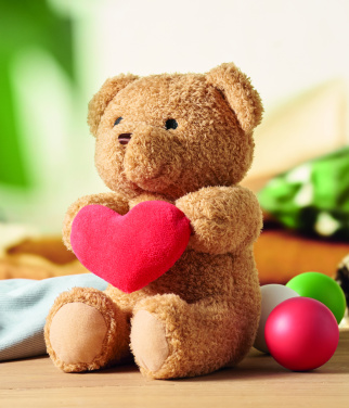 Logotrade Werbeartikel das Foto: Teddybär mit Herz 23cm