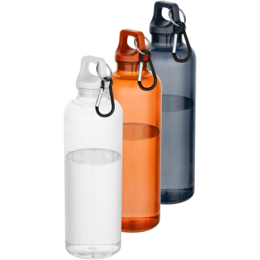 Logotrade Geschäftsgeschenke das Foto: Oregon 750 ml RCS-zertifizierte Trinkflasche aus recyceltem Kunststoff mit Karabinerhaken