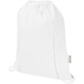 Peru Blend 180 g/m² Sportbeutel aus GRS recycelter Baumwolle 5L, Weiß