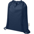 Peru Blend 180 g/m² Sportbeutel aus GRS recycelter Baumwolle 5L, Marine