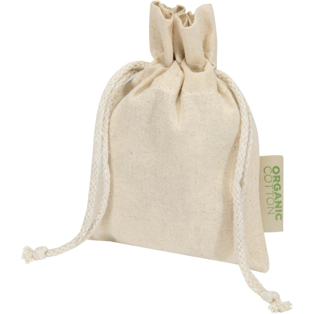 Logotrade Geschäftsgeschenke das Foto: Odisha 140 g/m² OCS Bio-Geschenktasche – 15 × 10 cm