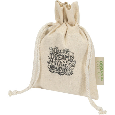 Logotrade Geschäftsgeschenke das Foto: Odisha 140 g/m² OCS Bio-Geschenktasche – 15 × 10 cm
