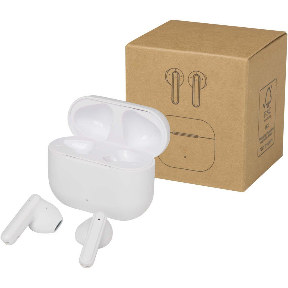 Logotrade werbemittel das Foto: Altais True Wireless Bluetooth® Headset aus recyceltem Kunststoff