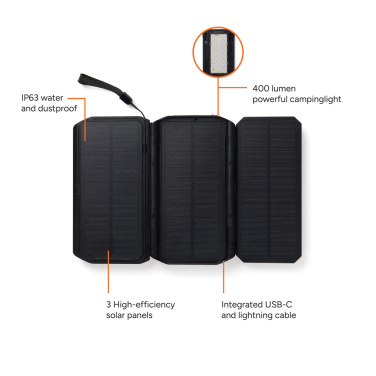 Logotrade werbemittel das Foto: Nordic Drift Titan 10.000mAh Solar Powerbank with 3 Panels