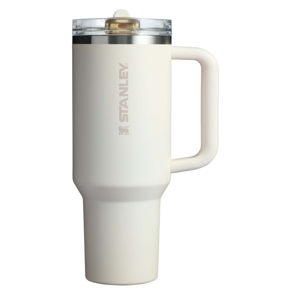 Logotrade Firmengeschenke das Foto: Stanley Quencher® ProTour 1180 ml Thermobecher aus recyceltem Edelstahl mit Flip Strohhalm 
