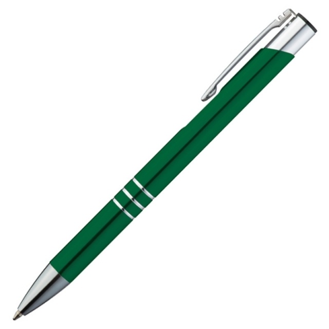 Logo trade promotional merchandise picture of: Metal ball pen 'Ascot'  color green