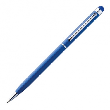 Logo trade corporate gifts image of: Ball pen with touch pen 'New Orleans'  color blue