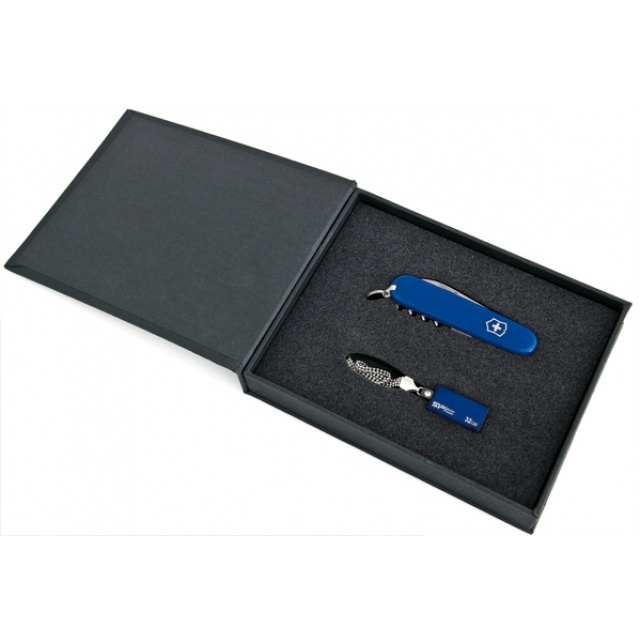 Logo trade advertising product photo of: Elegant giftset in blue colour  8GB	color blue