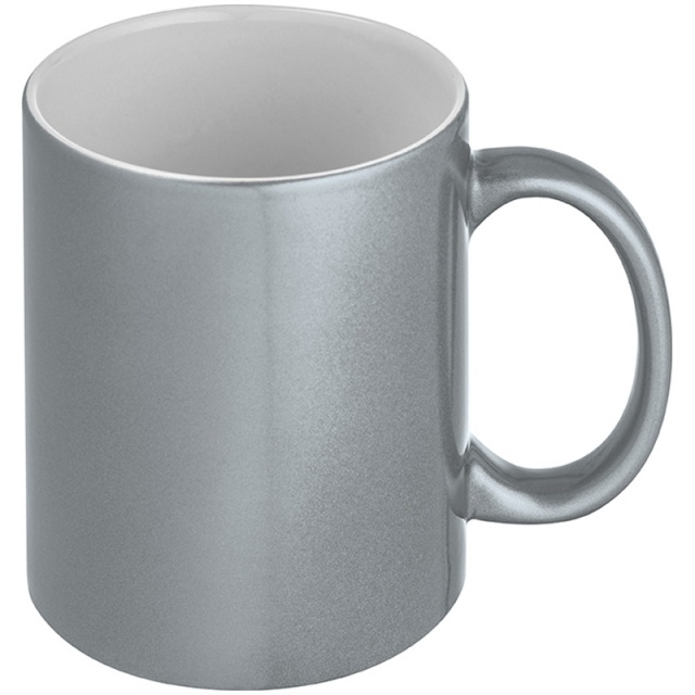 Logo trade corporate gift photo of: Sublimation mug Alhambra, metallic silver