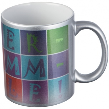Logo trade promotional giveaways image of: Sublimation mug Alhambra, metallic silver