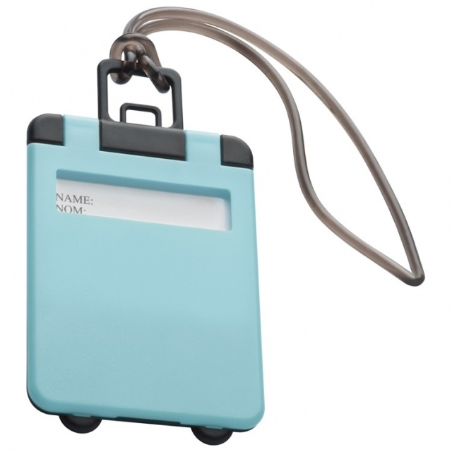 Logo trade advertising products image of: Luggage tag 'Kemer'  color light blue
