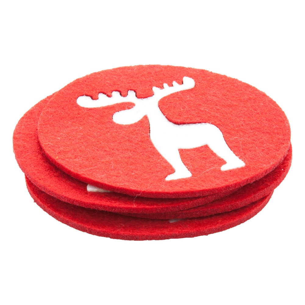 Logo trade business gifts image of: Christmas coaster set, red