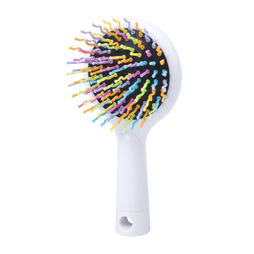Logo trade business gifts image of: hairbrush with mirror AP781435-01 white
