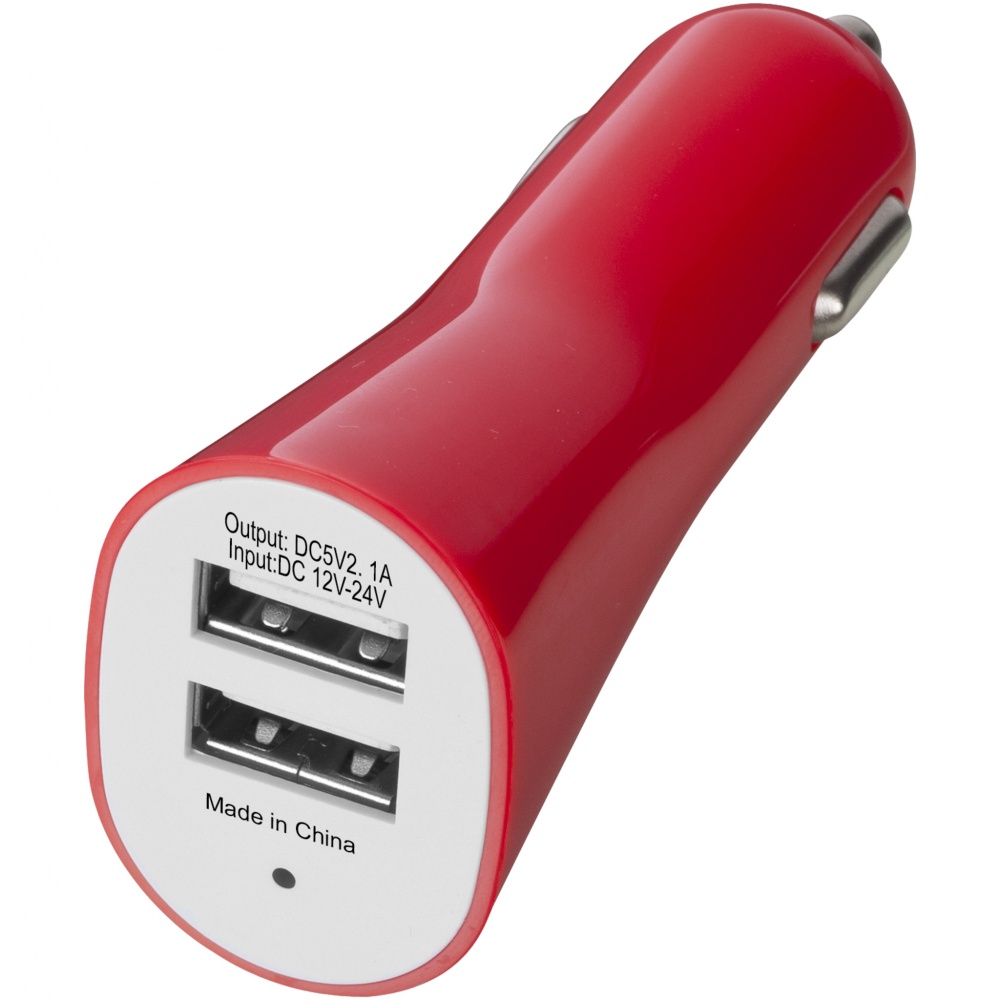 Logotrade business gift image of: Pole dual car adapter, red
