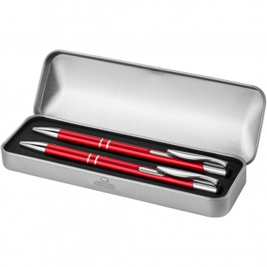 Logo trade promotional products image of: Dublin pen set, red