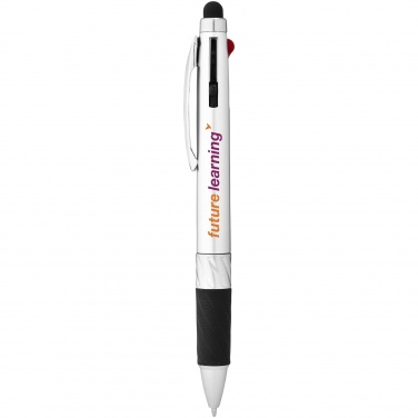 Logotrade promotional item image of: Burnie multi-ink stylus ballpoint pen, silver