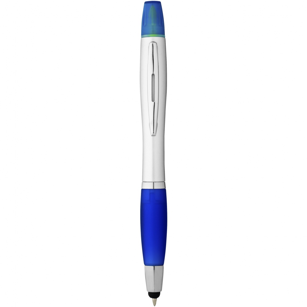 Logotrade advertising products photo of: Nash stylus ballpoint pen and highlighter, blue