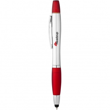 Logo trade advertising product photo of: Nash stylus ballpoint pen and highlighter, red