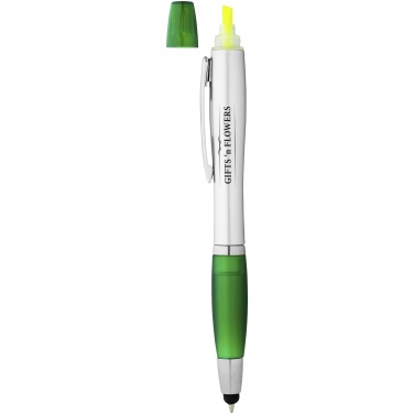 Logotrade promotional item image of: Nash stylus ballpoint pen and highlighter, green