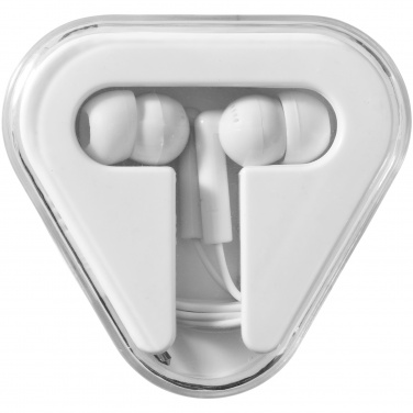 Logo trade promotional giveaways image of: Rebel earbuds, white