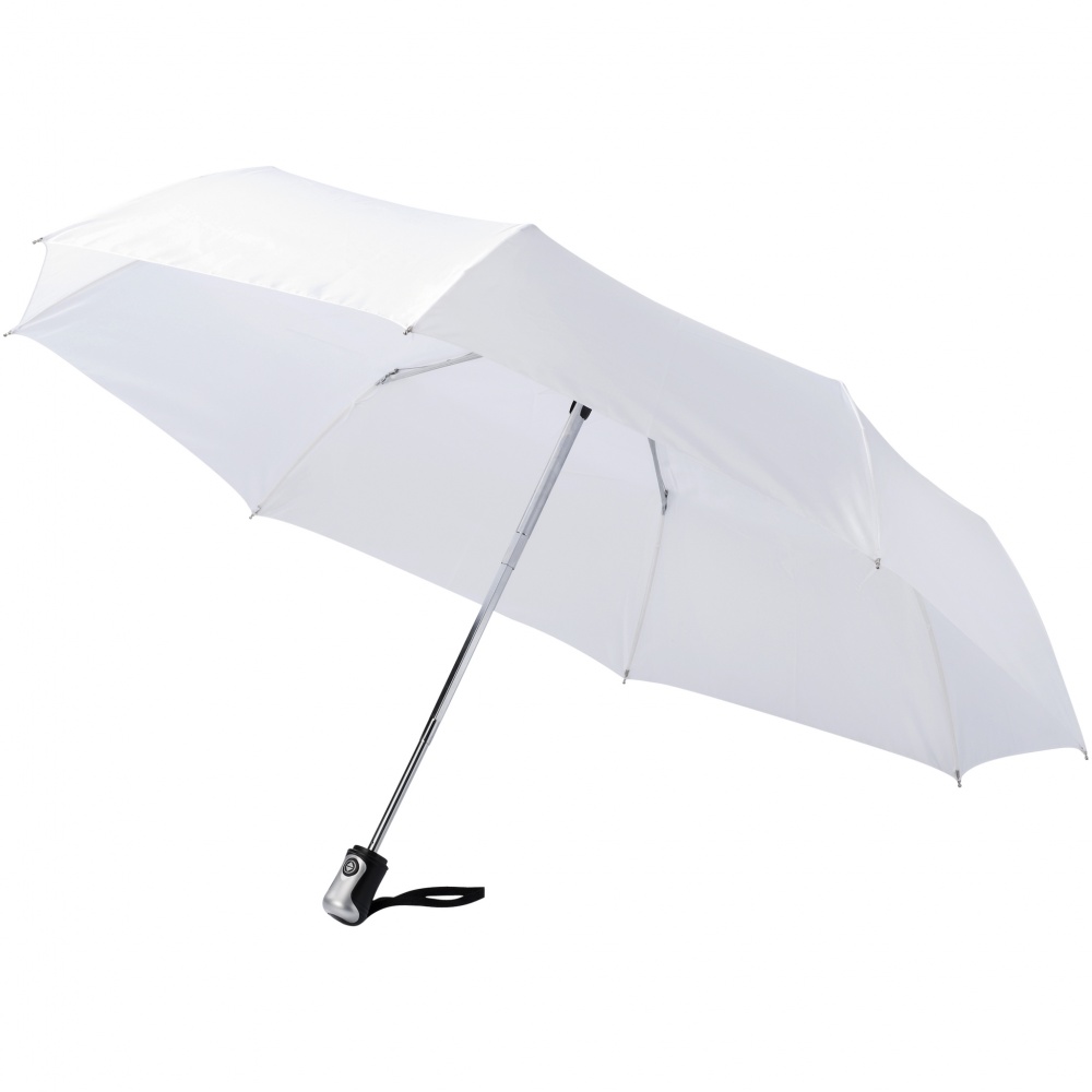 Logo trade advertising products image of: 21.5" Alex 3-Section auto open and close umbrella, white