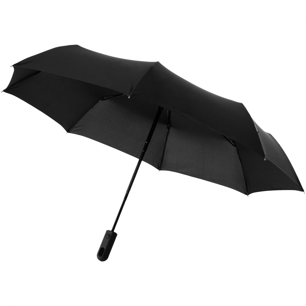Logo trade promotional merchandise image of: 21.5" Traveler 3-section umbrella, black