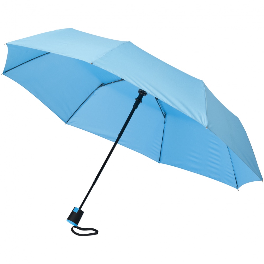 Logotrade business gift image of: 21"  Wali 3-section auto open umbrella, light blue