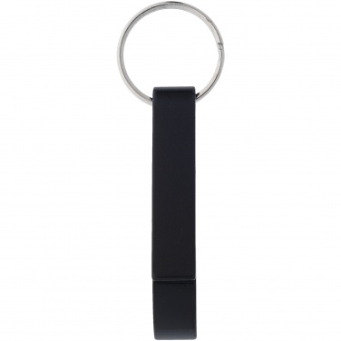 Logo trade promotional merchandise photo of: Tao alu bottle and can opener key chain, black