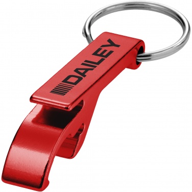 Logo trade corporate gifts image of: Tao alu bottle and can opener key chain, red