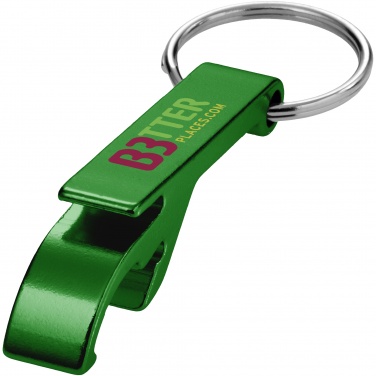 Logotrade promotional item image of: Tao alu bottle and can opener key chain, green